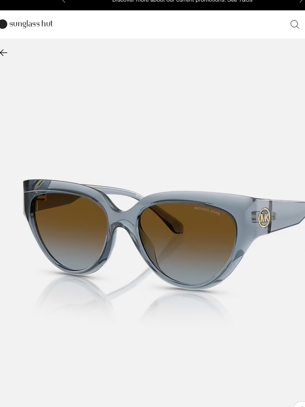 Michael Kors Translucent Blue Cat Eye Sunglasses with Brown Gradient Lenses